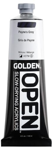 Golden 0007240-3 5Oz Open Acrylic Color Paint - Paynes Gray