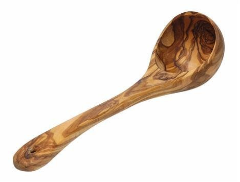 Collection Kremers Cucchiaio da portata in legno di ulivo, 30 cm, grana unica, naturale ed ecologico