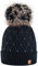 morefaz Wurm Winter Strickmütze Mütze Damen Kristalle Kiesel mit Große Bomme Pompon l SKI (Black) (MFAZ Ltd)