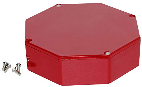 Hammond 1590STPCRD Stomp Box Diecast Enclosure Octagon 133 x 133 x 39 Red