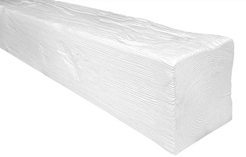 DECO WOOD Deckenbalken ED104 aus Polyurethane, 2m Länge, PU Balken Holzoptik (weiß - 17x19cm) Wandbalken Hartschaum Deckenverkleidung