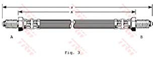 TRW Bremsschlauch PHC193 Länge: 470mm, | Kompatibel mit: LAND ROVER DISCOVERY I, LAND RANGE I