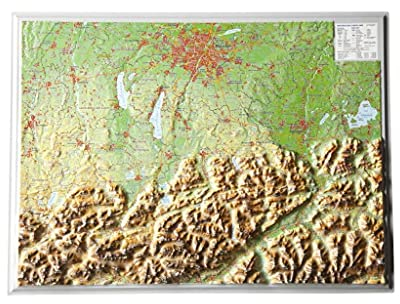 Relief Bayerisches Oberland (1:400.000): Tiefgezogenes Kunststoffrelief