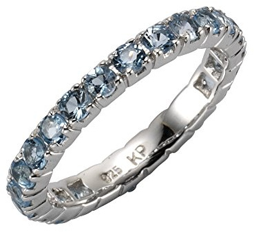 Zeeme Gemstones Damen Ring 925/- Sterling Silber Glänzend Blautopas beh. weiß 283270004-1