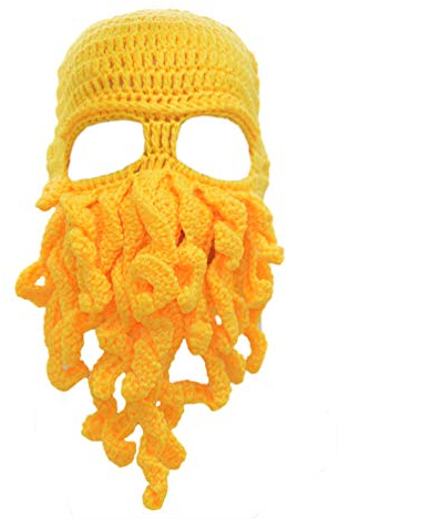 Stylish Unisex Knit Octopus Beanie Windproof Ski Mask Hat Cap Keep Face Warm Yellow