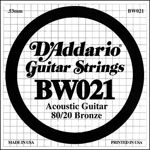 D'Addario .021 Bronze Wound Single String for Acoustic Guitar