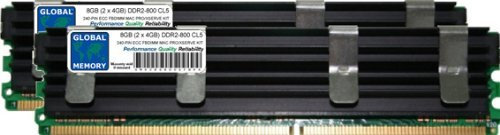 Kit di memoria RAM 8 GB (2 x 4 GB) DDR2 800 MHz PC2-6400 240-pin ECC completamente buffed (FBDIMM) compatibile con Mac Pro (inizio 2008)