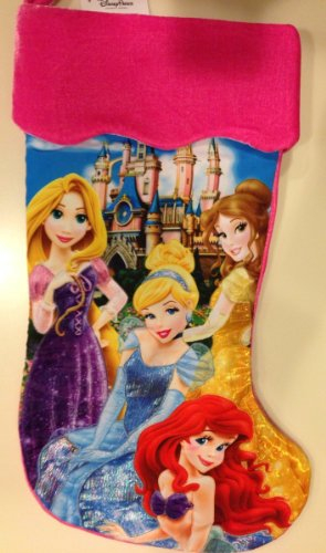 Disney Parks Princess Christmas Holiday Plush Stocking NEW