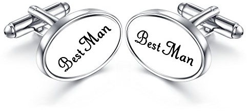 Honey Bear Hochzeit Manschettenknöpfe für Herrenhemd Ehe Geschenk, Edelstahl Silber,MEHRWEG (Best Man)