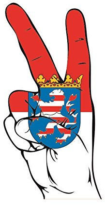 U24 Aufkleber Peace Finger Hessen Autoaufkleber Sticker