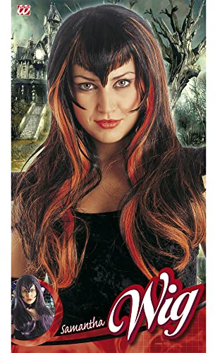 Widmann 6155N - Perücke Samantha, 2 Farben sortiert, Hexe, Gothik, Halloween, Karneval, Mottoparty