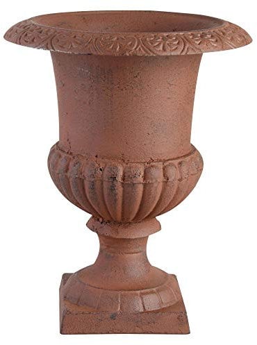 Esschert Design 5 Stück Blumentopf, Übertopf Französische Vase, Amphore auf Sockel, Größe M, ca. 23 cm x 23 cm x 30 cm