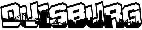 Samunshi® Wandtattoo Duisburg Schriftzug Skyline Graffiti 250 x 48cm schwarz