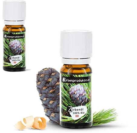Bio-Zirbenöl 10ml - Doppelpackung ätherisches Duftöl - für Zirbenkissen, Diffuser, Sauna und co.