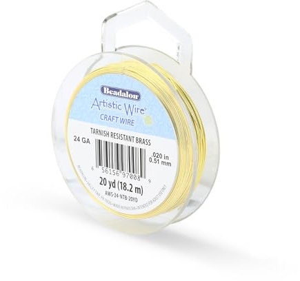 Beadalon 20-Yards Artistic 24-Gauge Non-Tarnish Wire, Brass