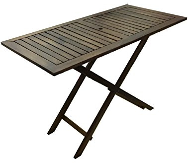 P&J Table portable pliante en bois foncé (90 x 60 cm)
