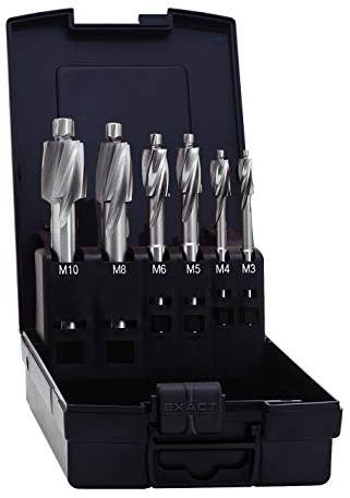 EXACT 5861 Flachsenker Set für Kernloch, M3/M4/M5/M6/M8/M10/M12, HSS, DIN373