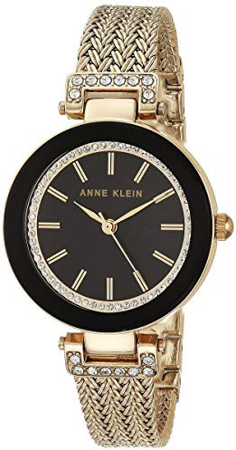 Anne Klein Damen-Armbanduhr mit Premium-Mesh-Armband und Kristallakzenten, AK/1906BKGB