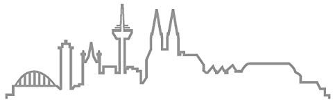 skyline4u Skyline Silhouette Köln Aufkleber für Auto oder Wohnmobil in 8 Größen und 25 Farben (15x4,4cm grau)