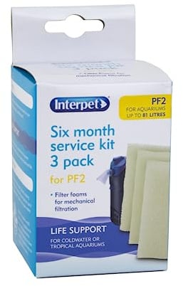 Interpet Replacement Plain Foams for the PF2 Power Filter, 6 Month (3 Pieces)