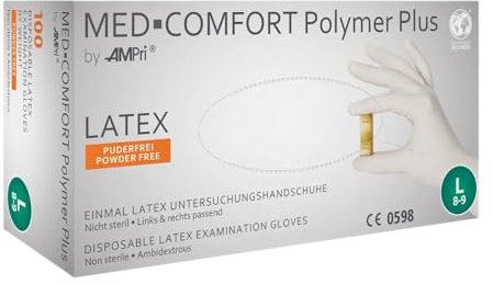 Guantes de nitrilo Eco Plus, azul, talla L, sin polvo, AMPri GmbH, 100 unidades/Pkg.