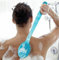 MUMENG Rückenbürste mit Weiches Fell und Massage Körperbürste,Dusche Duschbürste Mit Langem Stiel,Badebürste zum Entfernen Abgestorbener Haut,Cellulite,Verbessert Lymphfunktionen(Blau)