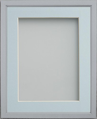 Frame Company Drayton Range 12x10-inch Grey Picture Photo Frame with Light Blue Mount For Image Size 9x7-inch