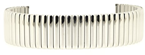 Eichmüller Flexibles Spannband aus poliertem Edelstahl, matt/PVD-Beschichtung, Silberfarben - Glänzend, 14mm, Armband