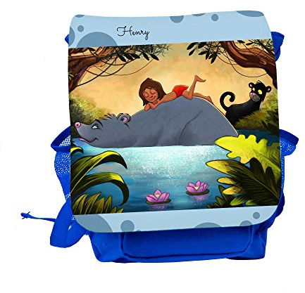 Kinderrucksack Kindergartentasche Kindertasche Rucksack Dschungeltiere Bär und Puma mit Wunschnamen kgn047