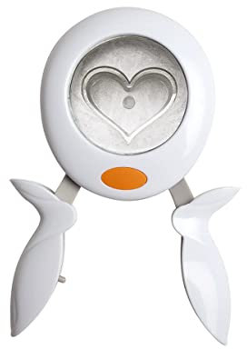 Fiskars Motiv-Stanzzange, Herz, Ø 3,8 cm, Für Links- und Rechtshänder, Qualitäts-Stahl/Kunststoff, Weiß/Orange, L, 1004740
