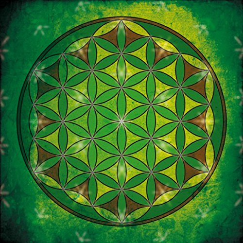 1art1 Mandalas Poster Die Blume des Lebens, Element Erde Bilder Leinwand-Bild Auf Keilrahmen | XXL-Wandbild Poster Kunstdruck Als Leinwandbild 70x70 cm