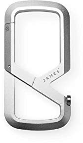The James Brand Mehlville Karabiner in der Farbe Silber, Größe: 79 × 41 mm, Material: Aluminium, mit Flaschenöffner, ES201905-10