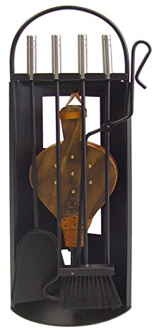 Imex El Zorro 10027 - Juego para chimenea arco-chapa (inox y fuelle, 68 x 23 x 14 cm) útiles color negro