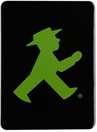 AMPELMANN Anhalter Magnet schwarz Geher Berlin 77 x 55 x 3 mm, Kühlschrankmagnet, Türmagnet