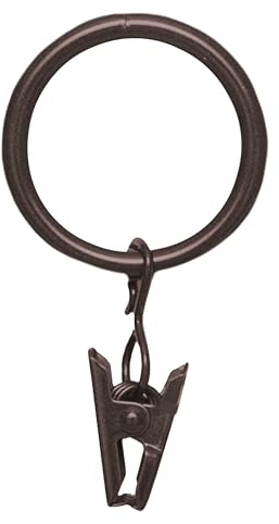 Kenney 5/8 In. To 3/4 In. Clip Curtain Ring, Brown (14-Pack) - 1 Each