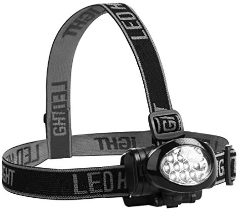 Ultrasport 10 LED Stirnlampe, multifunktionale Kopfleuchte, neigbarer Lampenkopf, elastisches Kopfband, Sportlampe zum Laufen, Angeln uvm., Outdoor-Kopflampe mit 3 Leuchtstufen, inkl. Batterien