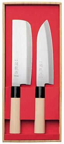 SekiRyu Set 2 couteaux japonais Santoku + Nakiri SR600