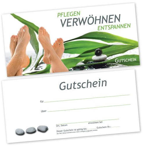 50 Fußpflege – Gutscheinkarten FUß RELAX Gutscheine Geschenkgutscheine