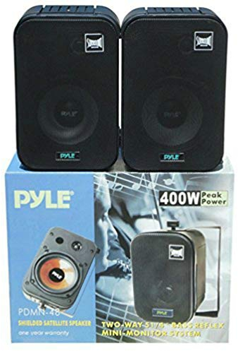 COPPIA DI CASSE BASS REFLEX PYLE PDMN48 NERE PASSIVE DA 400 WATT RMS E 800 WATT MAX A COPPIA A 2 VIE PER INTERNI AUTO CAMPER CASA PIZZERIA PUB BAR RISTORANTE GELATERIA O LOCALI ALL'INTERNO UTILIZZABILI ANCHE COME MINI MONITOR IN SISTEMI DOLBY SURROUND