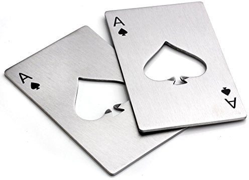 Yerwal Bottle Opener, 2 Pcs Stainless Steel Credit Card Size Casino Bottle Opener for Your Wallet