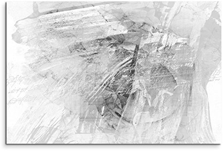Sinus Art Abstrakt 794-120x80cm SCHWARZ-Weiss Bilder - Wandbild Kunstdruck in XXL Format - Fertig Aufgespannt – TOP - Leinwand - Wand Bild - Kunst Bild - Wandbild abstrakt XXL