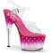 Pleaser Stardust 708T, Damen Sandalen, Transparent (Clr/Pink Clr), 39 EU