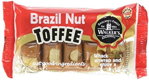 WALKERS NONSUCH Brazil Nut Toffee Bars in Traditional Tin Tray 100 g (Pack of 10)