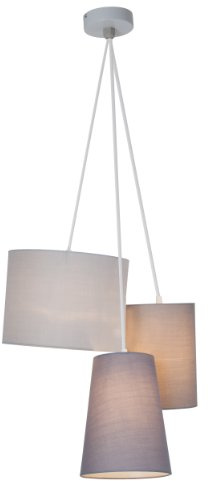 BRILLIANT Lampe Trial Pendelleuchte 3flg grau | 3x A60, E27, geeignet für Normallampen (nicht enthalten) | In der Höhe einstellbar/Kabel kürzbar