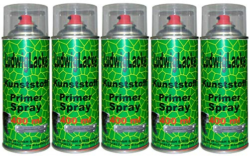 LudwigLacke 5 x 400 ml Kunststoffprimer Spray Haftvermittler für Kunstoffe am Auto