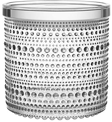 Iittala - Kastehelmi - Vorratsbehälter/Dose mit Deckel/Vorratsglas - 116x114mm - Klar