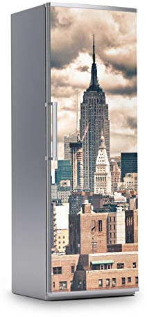Kühlschrank Möbelfolie I Dekoraufkleber für Kühlschrankfront - Bedruckte Klebe-Folie abwaschbar I Klebefolie Küche - Design: Skyline NYC