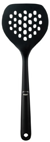 OXO Good Grips runder Pfannenwender aus Nylon –spülmaschinenfester Pfannenheber für Kochgeschirr mit Antihaftbeschichtung – schwarz