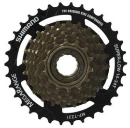 SHIMANO MF-TZ31 7 Speed Multiple Freewheel 14-34T - Black Silver, 14 34 7SP
