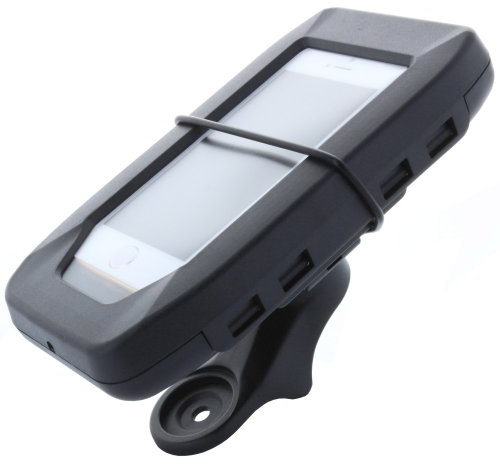 iGRIP Splashbox Universal Fahrrad Halterung für Apple, Huawei, Samsung uvm. für Fahrrad Vorbauten mit 28,6 mm [Made in Germany I Carbon haltig I 360° Drehbar I Patentierte Technologie] T5-25502